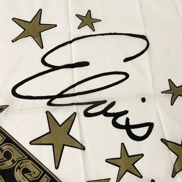 Vtg 1991 Elvis Presley Legends Concert Bandana Las Vegas Imperial Palace Flaws - Picture 3 of 16